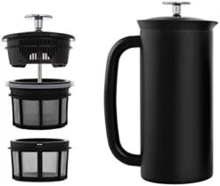 - P7 French Press - Double Walled Stainless Steel Insulated Coffee And Tea Maker With Micro-Filter, Keep Drinks Hot For Hours, Perfect For Home Or Travel (Polished Stainless Steel, 32 Ounce) -Wilton Shop 317Fds8K9eL. AC