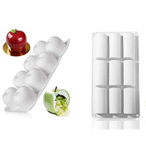 3D Apple Cake Round Silicone Mold For Baking Dessert, Jelly, Ice Cream & Silicon Cake Mold For Baking With 9 Cavities For Cooking Cake, Roll, Chocolate 3 3D Apple Cake Round Silicone Mold For Baking Dessert, Jelly, Ice Cream & Silicon Cake Mold For Baking With 9 Cavities For Cooking Cake, Roll, Chocolate
