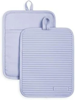 KitchenAid Ribbed Soft Silicone Water Resistant Pot Holder Set, Milkshake , 2 Piece Set, 7"x9" -Wilton Shop 317cIeFJ8xL. AC