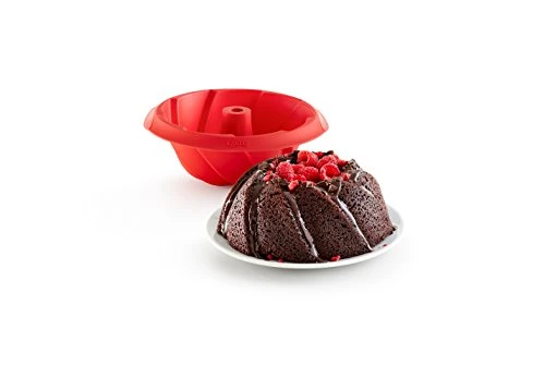Lekue Spiral Savarin Bundt Pan, 21.6x21.6x7.8 Cm, Red 3 Lekue Spiral Savarin Bundt Pan, 21.6x21.6x7.8 Cm, Red