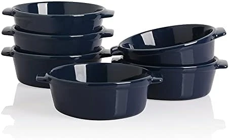 Ceramic Souffle, Round Double Handle Ramekins, 10oz Creme Brulee, Custard Cheese And Dipping Sauce, Set Of 6(Turquoise) 9 Ceramic Souffle, Round Double Handle Ramekins, 10oz Creme Brulee, Custard Cheese And Dipping Sauce, Set Of 6(Turquoise) - Image 7