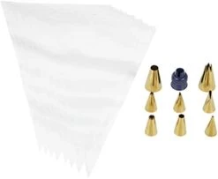Wilton Navy Blue And Gold Piping Tips And Cake Decorating Supplies Set, 17-Piece