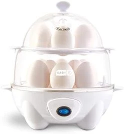 Dash Deluxe Rapid Egg Cooker For Hard Boiled, Poached, Scrambled Eggs, Omelets, Steamed Vegetables, Dumplings & More, 12 Capacity, With Auto Shut Off Feature - Black -Wilton Shop 318XO1GO 5L. AC