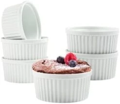 2 Oz Ramekin Set: Small Ramekins & Soufflé Dishes - Ceramic Charcuterie Cups - Oven Safe Ramekins - Mini Ramekins - White Ramekins 2 Oz - Condiment Cups & Dipping Sauce Cups - Ramiken Set Of 6 -Wilton Shop 319FkALq5L. AC