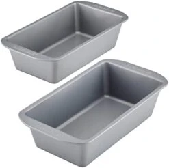 GoldenBake Bakeware Nonstick Meatloaf/Loaf Pan Set, Insulated, Two 9-Inch X 5-Inch, Gray -Wilton Shop 319LTOlZDQL. AC 1