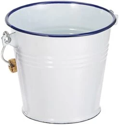 IBILI Utility Bucket Blanca 14 Cm In White/Blue, Wood, 14 X 14 X 20 Cm -Wilton Shop 31A26flEDeL