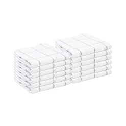 Otton Dishcloths Kitchen Towels Bulk - (Pack Of 12) Absorbent Terry Tea Towels, Dish Washing Cloths For Cooking, Drying Dishes, And Cleaning, 12 X 12 In, Grey