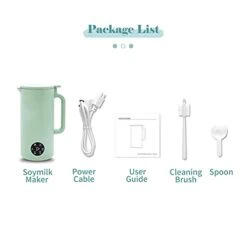 Soymilk Maker - 350mL Juicer Soy Milk Machine With Stainless Steel And Blade, Multi Cooker Mixer For Rice Cereal Boiling , US Plug 110V, Green -Wilton Shop 31BIfEvxDUL