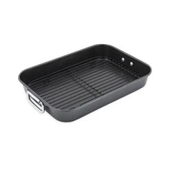 NonStick Roaster With Flat Rack, 10x15-Inch, Black