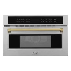 INE Autograph Edition 30” 1.6 Cu Ft. Built-in Convection Microwave Oven In Stainless Steel And Gold Accents