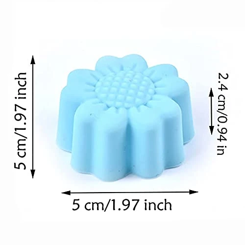 10 Pieces Silicone Muffin Baking Cups, Sunflower Shape Cupcake Baking Cups Set Non Stick Cupcake Liners Reusable Bread Pie Flan Tart Molds For Making Cupcakes Muffin Chocolate (Random Colors) 4 10 Pieces Silicone Muffin Baking Cups, Sunflower Shape Cupcake Baking Cups Set Non Stick Cupcake Liners Reusable Bread Pie Flan Tart Molds For Making Cupcakes Muffin Chocolate (Random Colors) - Image 2