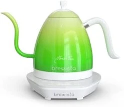 Artisan Electric Gooseneck Kettle, 1 Liter, For Pour Over Coffee, Brewing Tea, LCD Panel, Precise Digital Temperature Selection, Flash Boil And Keep Warm Settings (Pearl All White) -Wilton Shop 31ByvkRx3WL. AC