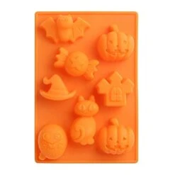 Alloween Pumpkin Cat Witch Hat Shape Baking Silicone Moulds Cake Candy Molds JKUHA