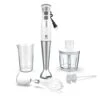 Immersion Hand Blender, UTALENT 5-in-1 8-Speed Stick Blender With 500ml Food Grinder, BPA-Free, 600ml Container,Milk Frother,Egg Whisk,Puree Infant Food, Smoothies, Sauces And Soups - White