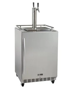 Kegerator 24" Wide Dual Tap Stainless Steel Commercial Beer Dispenser HK38SSC-2