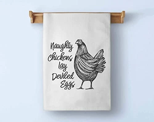 Honey Dew Gifts Funny Inappropriate Kitchen Towels, Naughty Chickens Lay Deviled Eggs Flour Sack Towel, 27 Inch By 27 Inch, 100% Cotton, Highly Absorbent, Multi-Purpose Towel 8 Honey Dew Gifts Funny Inappropriate Kitchen Towels, Naughty Chickens Lay Deviled Eggs Flour Sack Towel, 27 Inch By 27 Inch, 100% Cotton, Highly Absorbent, Multi-Purpose Towel - Image 6