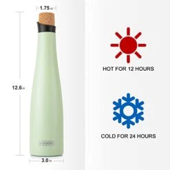 Koodee 25 Oz Wine Bottle Insulator Stainless Steel Vacuum Insulated Wine Chiller, Keeps Wine Cold For 24 Hours And Hot For 12 Hours (Light Green) -Wilton Shop 31Ee28YymTL