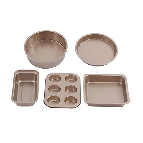 Bakeware Set, Space Saving Safe Uniform Heating Baking Tools For Kitchen For Home For Baker(Gold) 7 Bakeware Set, Space Saving Safe Uniform Heating Baking Tools For Kitchen For Home For Baker(Gold) - Image 5