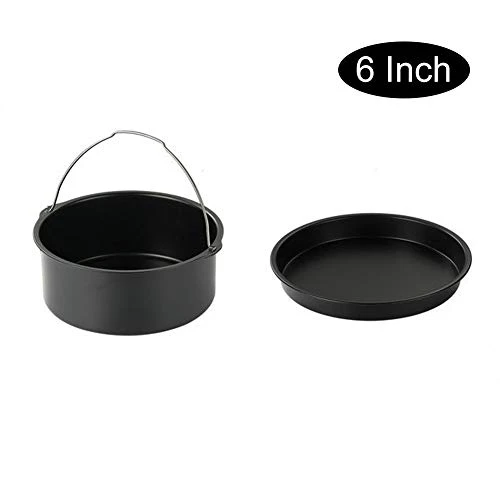 2pcs/set Universal Air Fryer Accessory Set Steel Pizza Pan Baking Cake Barrel For Gourmia 5 2pcs/set Universal Air Fryer Accessory Set Steel Pizza Pan Baking Cake Barrel For Gourmia - Image 3
