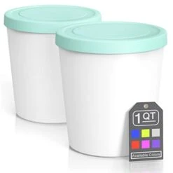 - Premium Ice Cream Containers (2 Pack - 1 Quart Each) Perfect Freezer Storage Tubs With Lids For Ice Cream, Sorbet And Gelato! - Mint