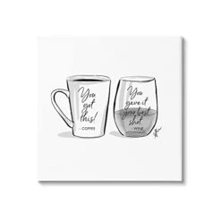Stupell Industries Funny Coffee & Wine Phrase Canvas Wall Art, Design By Alison Petrie