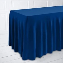 Table Cover And Table Skirt One-Piece For Folding Tables, 6FT Spandex Fitted Tablecloth With Ruffles Skirt For Weddings, Banquets, Baby Showers, Parties, Vendors (Royal Blue) -Wilton Shop 31GfrTCTX5L