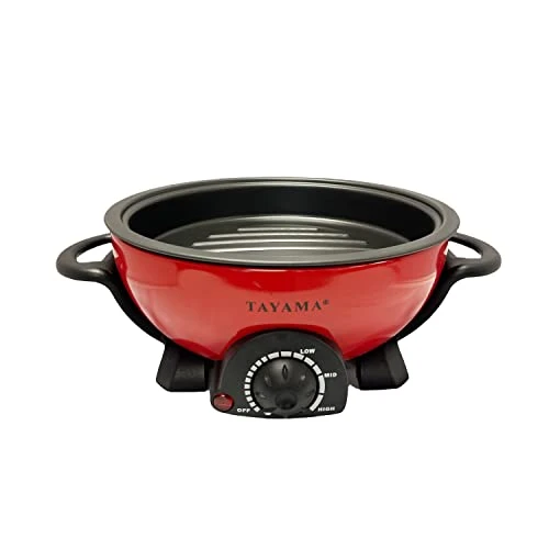Ayama TRMC-40RS Shabu And Grill 3 Qt. Red Electric Multi-Cooker With Stainless Steel Pot 4 Ayama TRMC-40RS Shabu And Grill 3 Qt. Red Electric Multi-Cooker With Stainless Steel Pot - Image 2