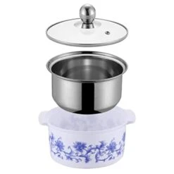 ERINGOGO Pots Electric Hot Pot, Small Self Heating Hot Pot, Nonstick Coating, Separate Design, Steak Noodles Cooker For Induction Hot Pot -Wilton Shop 31HCcByVaVL