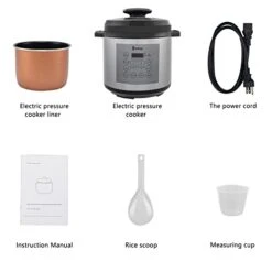 1000W Push-Button Stainless Steel Electric Pressure Cooker 13 In 1 Cooking Mode, Stainless Steel Color -Wilton Shop 31INDleulQL