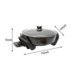 Nstick Extra Deep Electric Skillet - With Lid With Steam Vent (12 Inch) -Wilton Shop 31IcCYD56iL