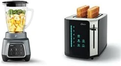 Oster® Touchscreen Blender, 6-Speed, 6-Cup, Auto-program, 800W, Multi-Function Blender, 2143023 & 4-Slice Toaster, Touch Screen With 6 Shade Settings And Digital Timer, Black/Stainless Steel -Wilton Shop 31IilV8nAjL. AC