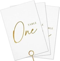 Wedding Table Numbers - Gold Table Numbers For Wedding Reception - Table Number Cards - Table Wedding Number Cards - Table Numbers 1-30 - 4x6 Inches -Wilton Shop 31Iy6cUtWTL. AC