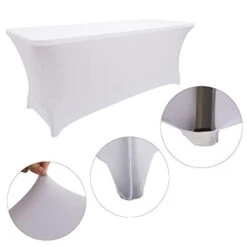 Spandex Table Covers 6 Feet, Stretch/Fitted Table Covers For 6 Feet Folding Table, Rectangular Spandex Table Cloths For Wedding Party Or Event (6FT-1PC, White) 12 Spandex Table Covers 6 Feet, Stretch/Fitted Table Covers For 6 Feet Folding Table, Rectangular Spandex Table Cloths For Wedding Party Or Event (6FT-1PC, White) -Wilton Shop 31JDEC9aVxL