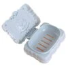 Soap Box Travel Portable Storage Box With Lid Soap Box Sealed Waterproof Soap Rack Face Wash Soap Box Three-Dimensional Carved Soap Dish (Color : Blue) -Wilton Shop 31JFCRF88UL