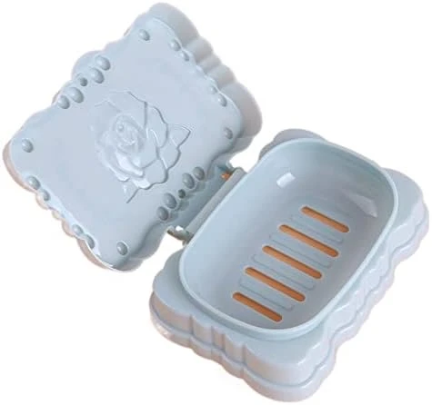 Soap Box Travel Portable Storage Box With Lid Soap Box Sealed Waterproof Soap Rack Face Wash Soap Box Three-Dimensional Carved Soap Dish (Color : Blue) 8 Soap Box Travel Portable Storage Box With Lid Soap Box Sealed Waterproof Soap Rack Face Wash Soap Box Three-Dimensional Carved Soap Dish (Color : Blue) - Image 6