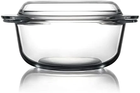 Clear Round Glass Casserole Dish With Glass Lid Oven Safe Glass Cookware, Covered Glass Microwavable Bowls With Lids (2.5L) 9 Clear Round Glass Casserole Dish With Glass Lid Oven Safe Glass Cookware, Covered Glass Microwavable Bowls With Lids (2.5L) - Image 7
