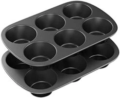 2 Pack Nonstick Muffin Pan, Carbon Steel Cupcake Pan, 6 Cup, Easy To Clean And Perfect For Making Muffins Or Cupcakes, Jumbo 14 2 Pack Nonstick Muffin Pan, Carbon Steel Cupcake Pan, 6 Cup, Easy To Clean And Perfect For Making Muffins Or Cupcakes, Jumbo -Wilton Shop 31JsDasIylL. AC
