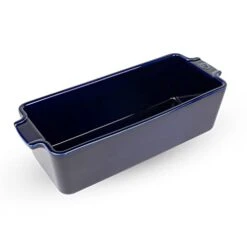 Peugeot - Appolia Loaf Pan - Ceramic Bread Baking Dish With Handles - Blue, 10 X 4 X 3 Inches