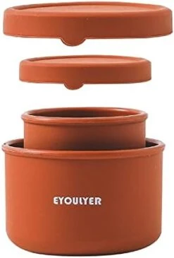 Silicone Bento Box With Lid Baby Storage Durable Bowl Mixing Serving Eating Non-Slip Easy Grip Indoor Outdoor Travel To-Go Food Containers Set2 Canister (BLUE-ROUND) -Wilton Shop 31Jy2OhnS0L. AC