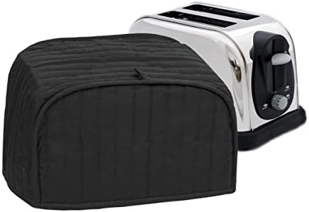 Premium Universal Two Slice Toaster Cover, 11.25" X 5.75" X 7", Polyester And Cotton Quilted, Fingerprint Protector, Super Soft Appliance Cover And Dust Cover, Black 7 Premium Universal Two Slice Toaster Cover, 11.25" X 5.75" X 7", Polyester And Cotton Quilted, Fingerprint Protector, Super Soft Appliance Cover And Dust Cover, Black - Image 5