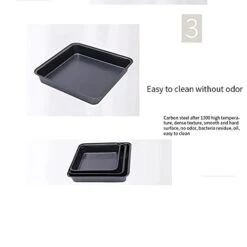 QUESHENG Square Baking Tray Non-stick Carbon Steel Toast Mould Cake Bread Oven Bakeware Pie Pizza Cake Baking Pan Tools (Size : M) -Wilton Shop 31Ls0XMTnVS