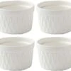 Set Of 4 Soufflé, Molds Pie Mold, Mini Individual Ceramic Casserole Molds For Baking, Molds For Souffle Dessert, Pudding, Snack, Muffin, Cupcake, Fondant, 225ml -Wilton Shop 31MNpiWEOuL