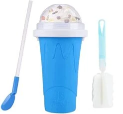 Slushy Maker Cup,TIK TOK Magic Quick Frozen Smoothies Cups For Kids,Ice Cream Maker Cup With Travel Easy-carry,Slushies And Homemade Milk Shake In Minutes (Blue)