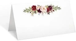 Floral Place Cards 3.5" X 2" (Set Of 50) Blank For Name Food Table Setting Dinner Party Seating Wedding Reception Buffet Tent Style Rustic Red Roses On White - Made In USA -Wilton Shop 31On4slqgrL. AC 1