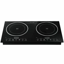 DNYSYSJ Double Induction Cooktop Two Burners Electric Digital Countertop 110V Portabale Touch Type Control Stove For Kitchen, Black