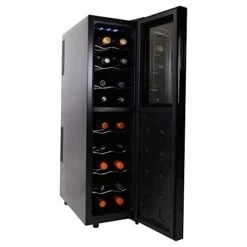 Urban Series 18 Bottle Slim Dual Zone Wine Cooler, Thermoelectric Wine Fridge, Freestanding Wine Refrigerator For Home Bar, Kitchen, Apartment, Condo, Cottage