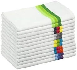 Kitchen Dish Towels, Salsa Stripe, 100% Natural Absorbent Cotton (Size 28 X 16 Inches), Pack Of 12-Multi Color 30 Kitchen Dish Towels, Salsa Stripe, 100% Natural Absorbent Cotton (Size 28 X 16 Inches), Pack Of 12-Multi Color -Wilton Shop 31Pxo50HPIL. AC