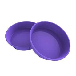 Silicone Round Cake Pan, Non Stick Round Bread And Cake Mold, 7.75 Inch Cake Pans For Baking, Purple - Set Of 2
