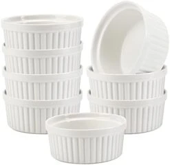 6 OZ Ramekin Bowls,WERTIOO 8 PCS Ramekins For For Baking And Cooking, Oven Safe Sleek Porcelain Ramikins For Pudding, Creme Brulee, Custard Cups -Wilton Shop 31QEOeXEAL. AC
