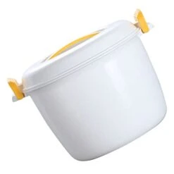 1L Microwave Rice Cooker Mini Rice Cooker Steamer Keep Warm Function For Soups Stews Grains Oatmeal Yellow